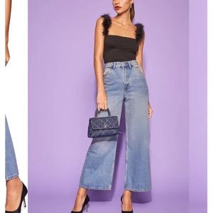 NWT Reformation Jackie Ultra High Rise Wide Leg Crop Jean